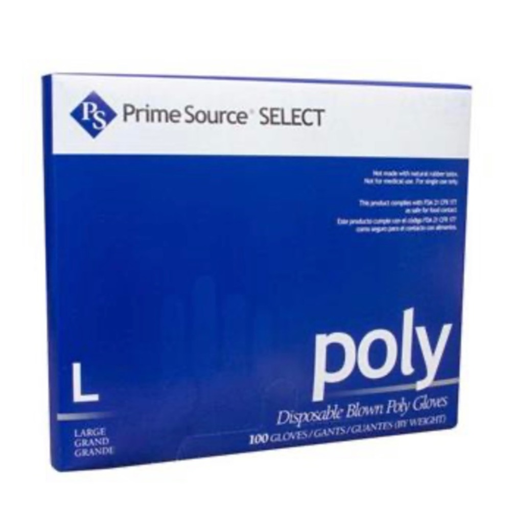 Food prep Blown Poly Gloves 0.6 Mil Powder Free Large 1,000/Carton